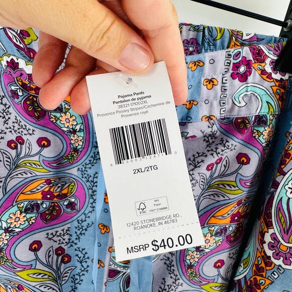 Vera Bradley Floral Blue Pajama Pants - Picture 6 of 9